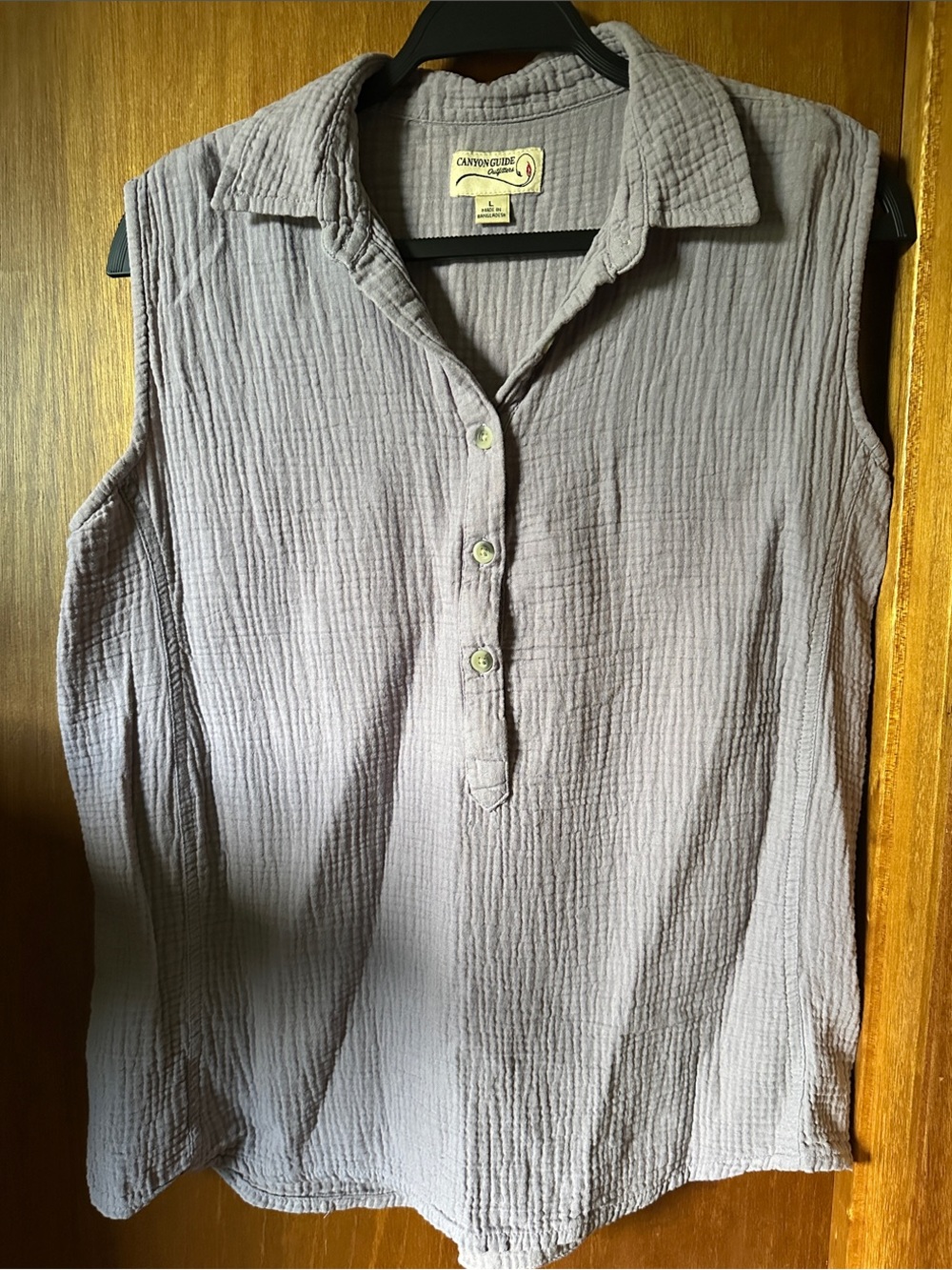 Canyon Guide Outfitters Sleeveless Button Placket Top in Light Lavender